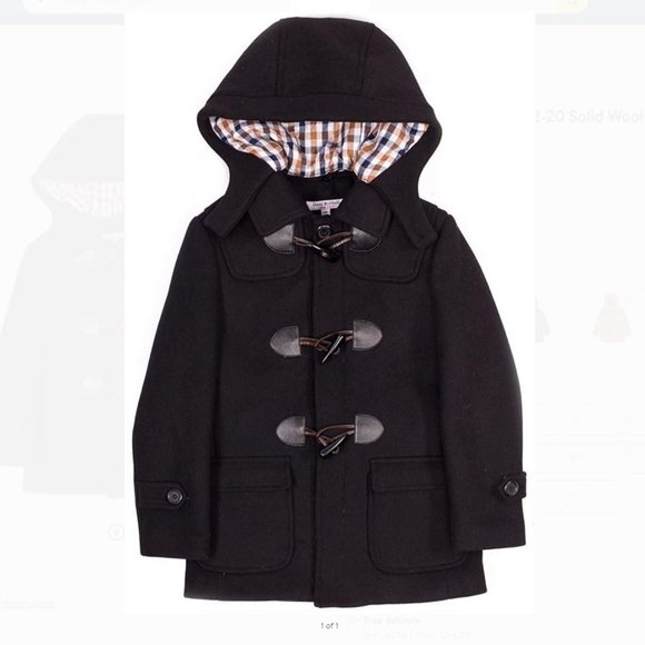 Isaac Mizrahi Boy's Solid Wool Coat Removable Hood